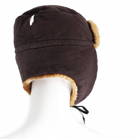 Conte of Florence Trapper Hat Brown Cotton Faux Fur Warm Winter Hat Italy - Picture 4 of 8